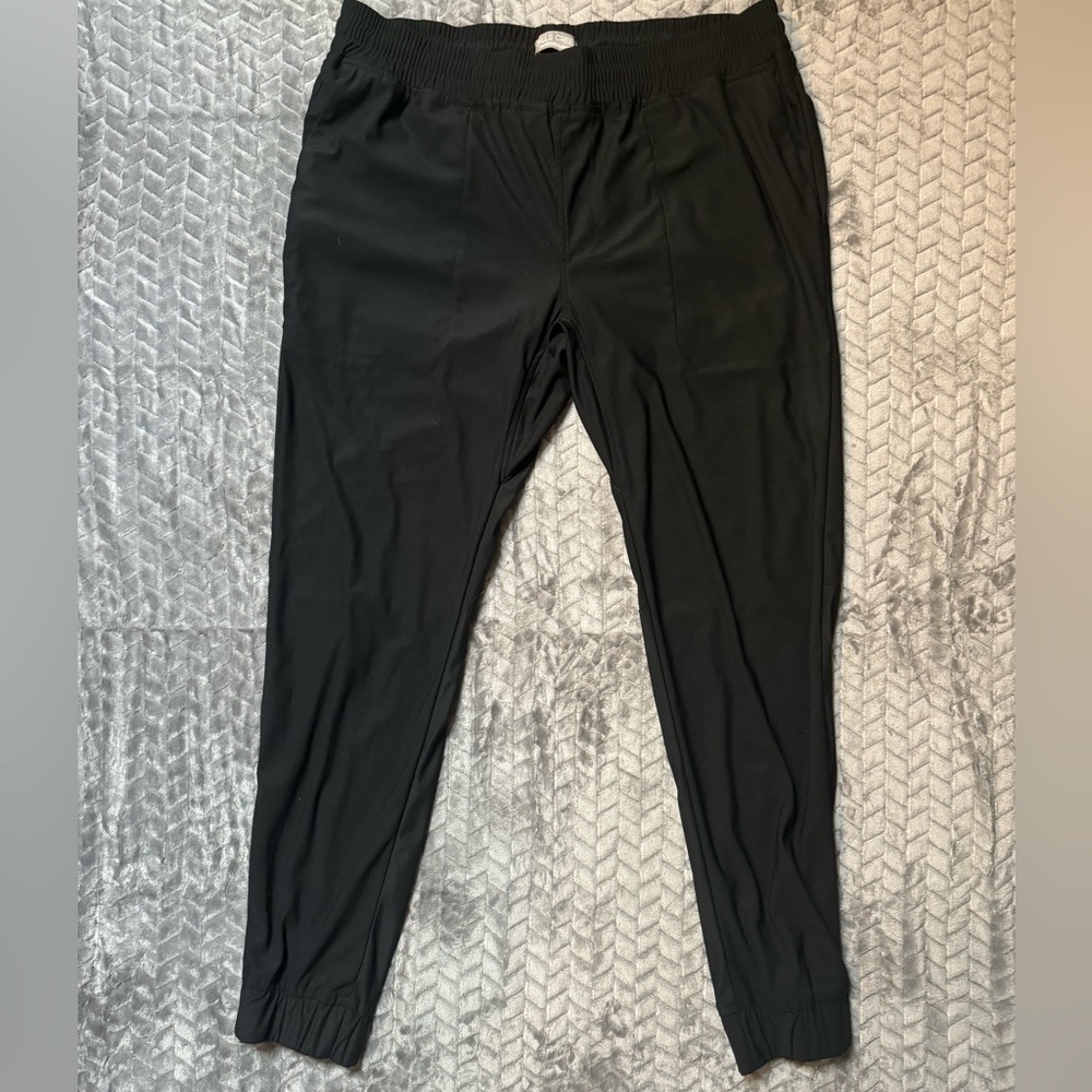 Falls Creek Performance Pants Women Size Large Like New Black Drawstring Waist